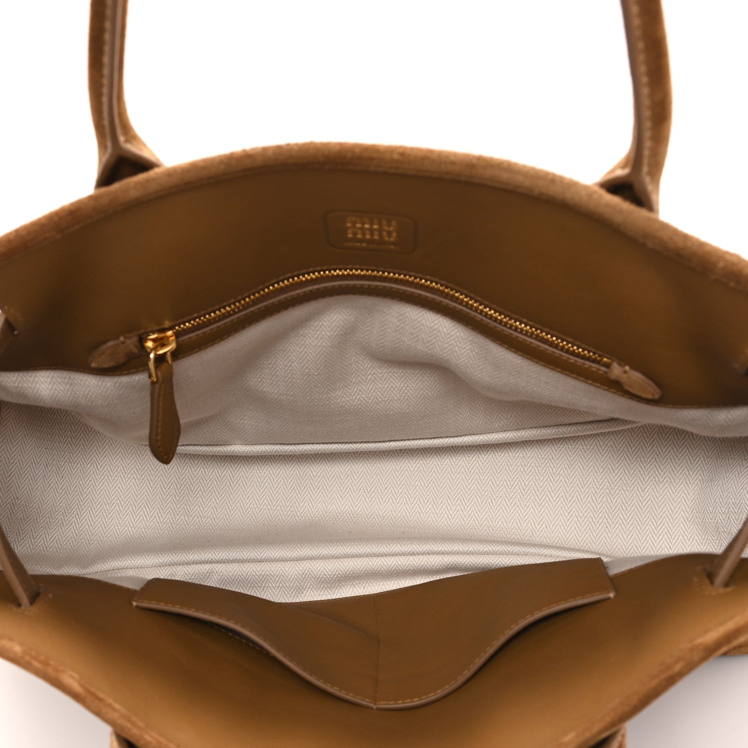 Miu Miu Camoscio Large Aventure Bag Olive Green 5 of 11