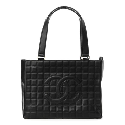 Chanel Lambskin Quilted Chocolate Bar Large Tote Black 1 of 9