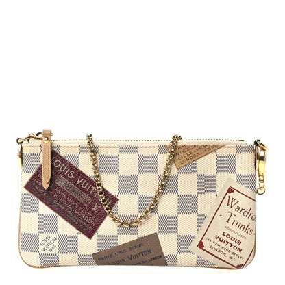 Louis Vuitton Damier Azur Trunks Labels Pochette Milla MM 1 of 10