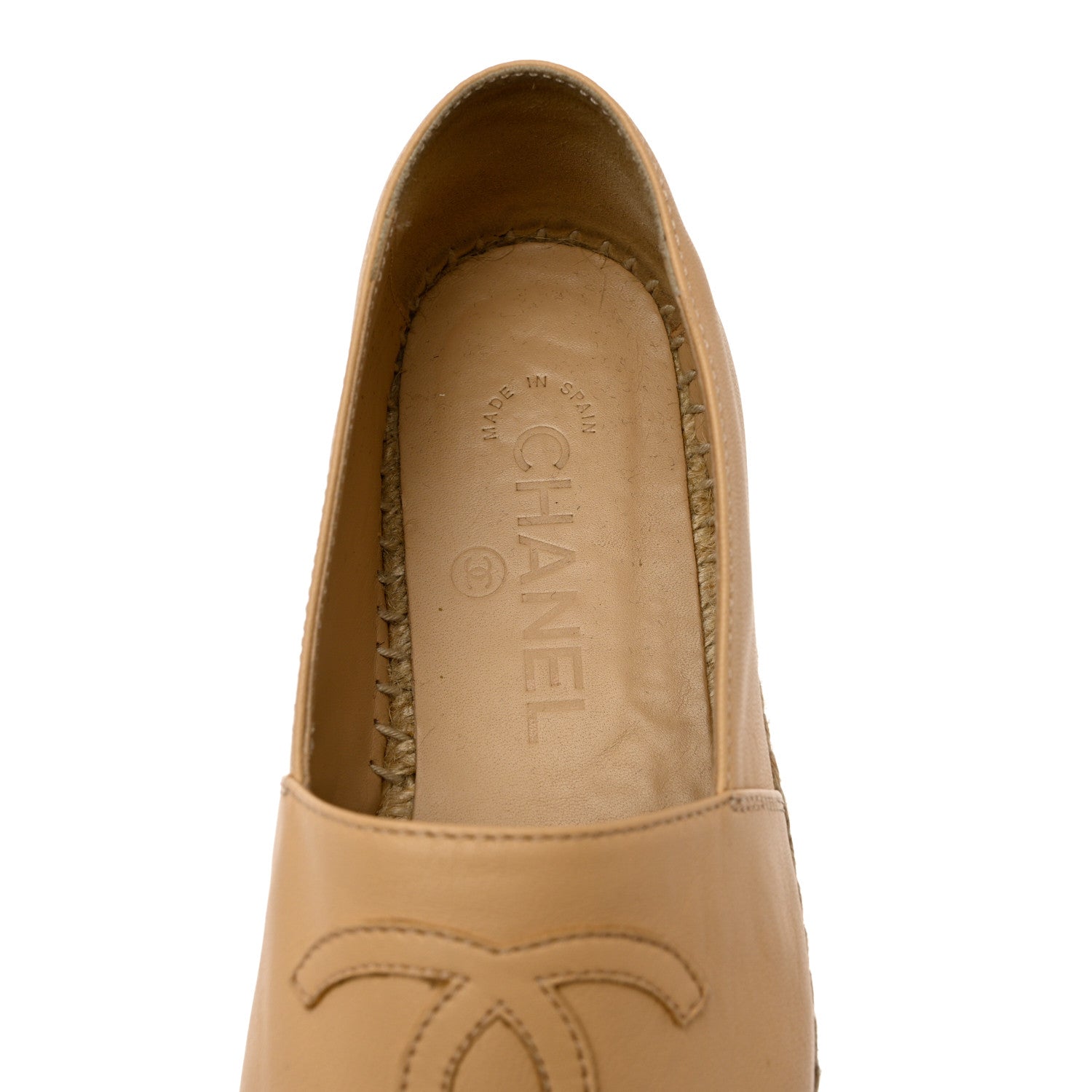 Chanel Lambskin CC Espadrilles 36 Beige Black 9 of 15