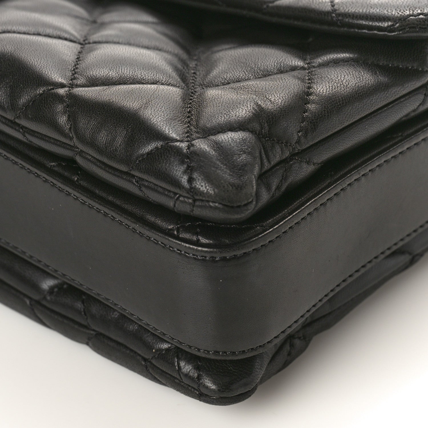 Chanel Lambskin Quilted Maxi 3 Flap Black 10 of 12