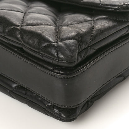 Chanel Lambskin Quilted Maxi 3 Flap Black 10 of 12