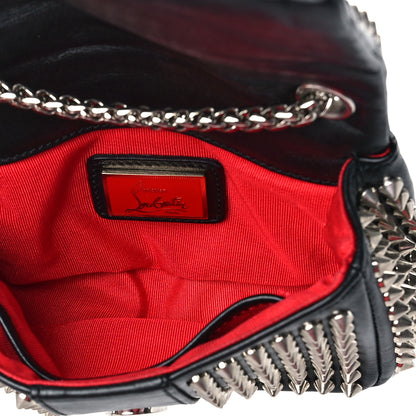 Christian Louboutin Calfskin Spikes Sweety Charity Crossbody Bag Black Silver 5 of 10