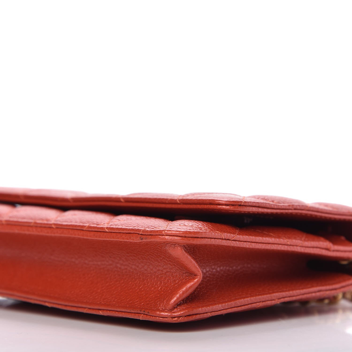 Chanel Pearly Caviar Quilted Wallet On Chain WOC Orange 7 of 11
