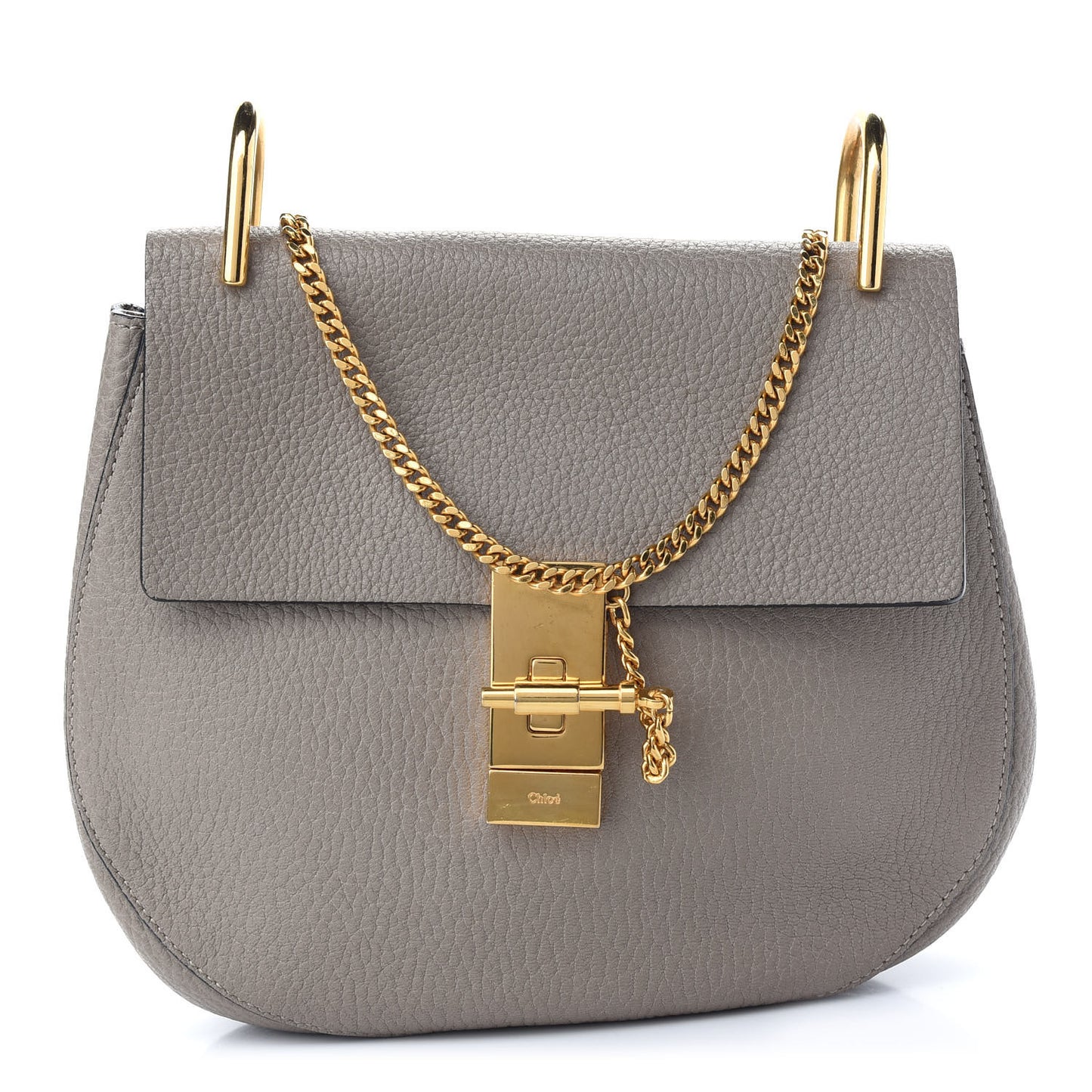 Grained Lambskin Drew Shoulder Bag Motty Grey