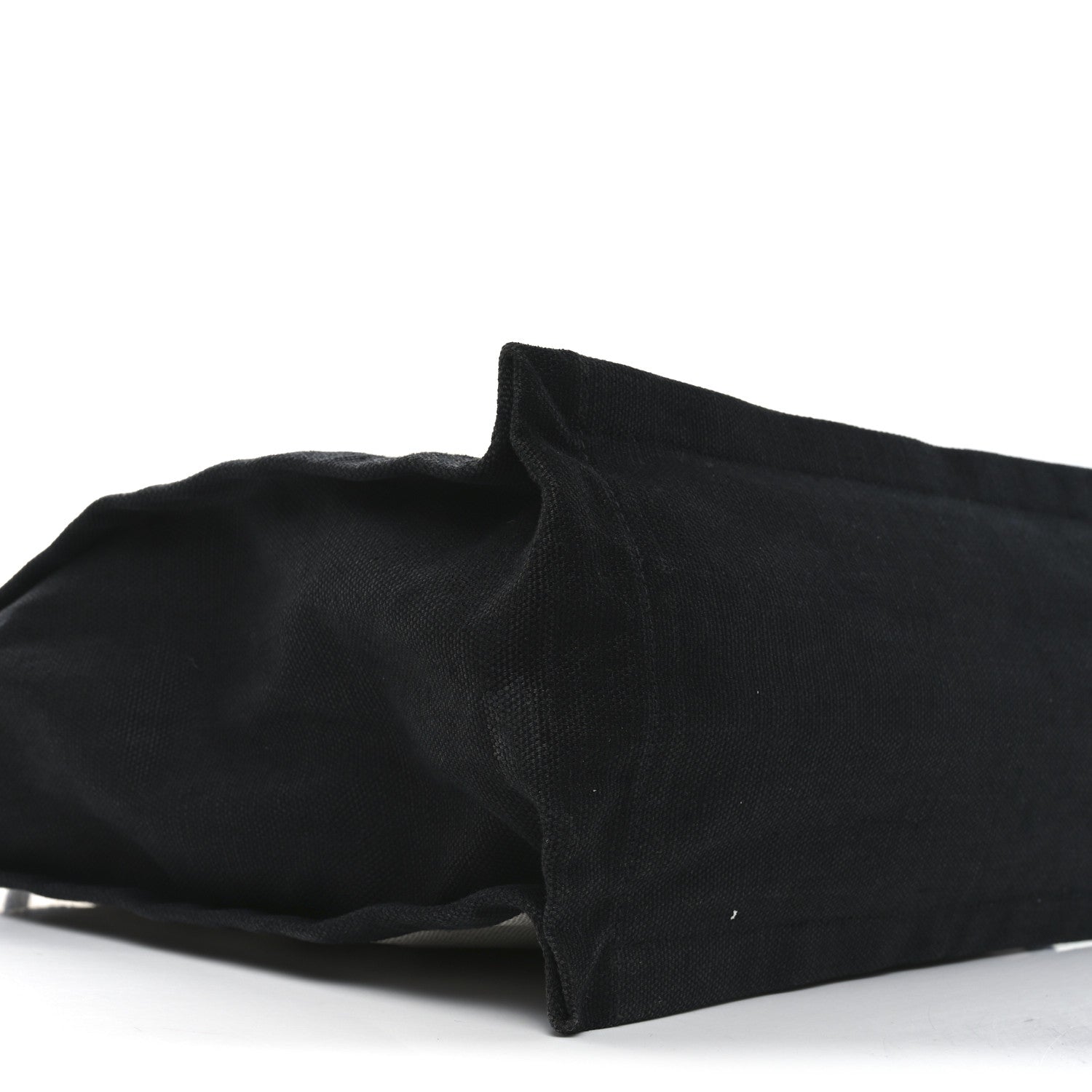 Saint Laurent Linen Calfskin Rive Gauche North South Tote White Black 8 of 9