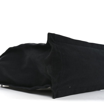 Saint Laurent Linen Calfskin Rive Gauche North South Tote White Black 8 of 9