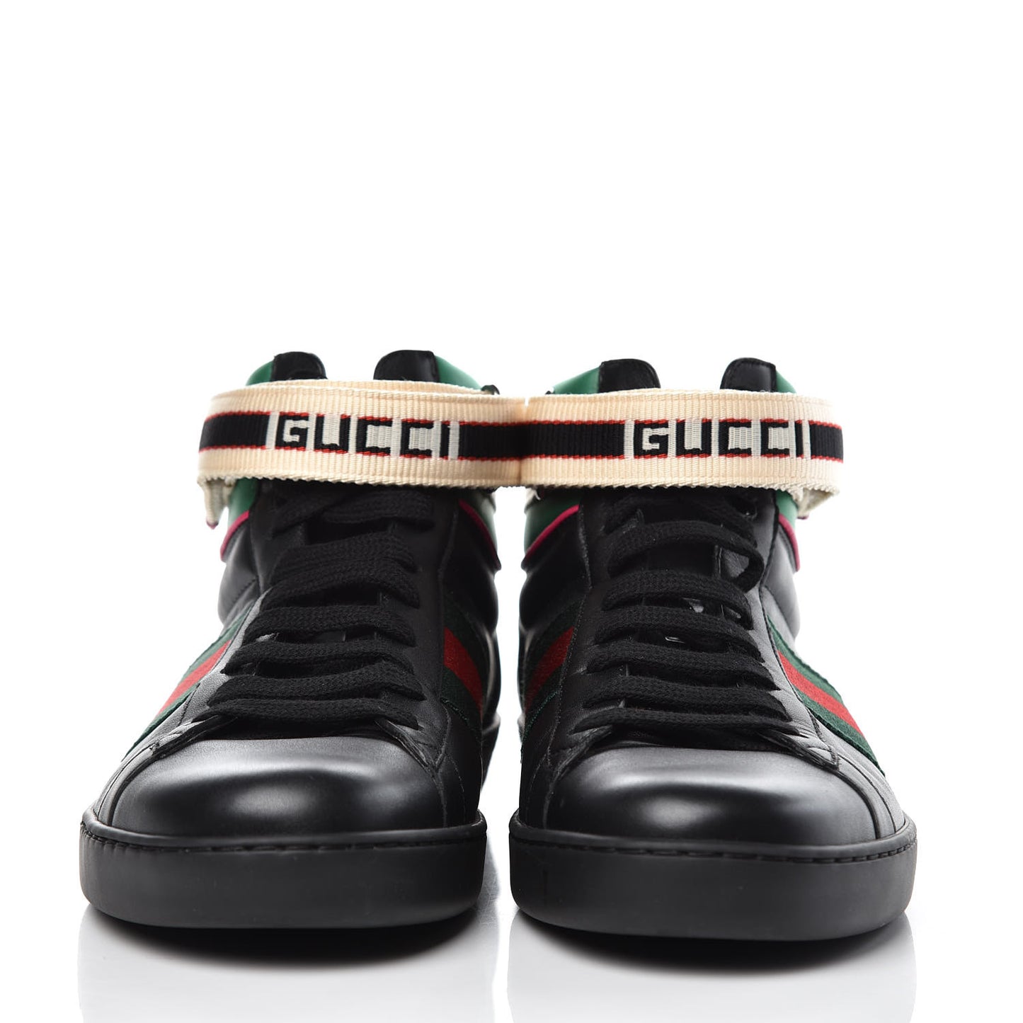 Calfskin Ayers Web Mens New Ace Stripe High Top Sneakers 7 Black