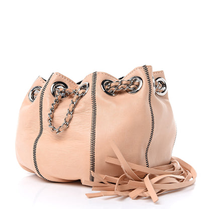 Chanel Lambskin Satin Mini Drawstring Tassel Shoulder Bag Rose Clair 3 of 10