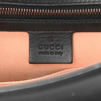Gucci Calfskin Matelasse Small GG Marmont Top Handle Shoulder Bag Black 6 of 10