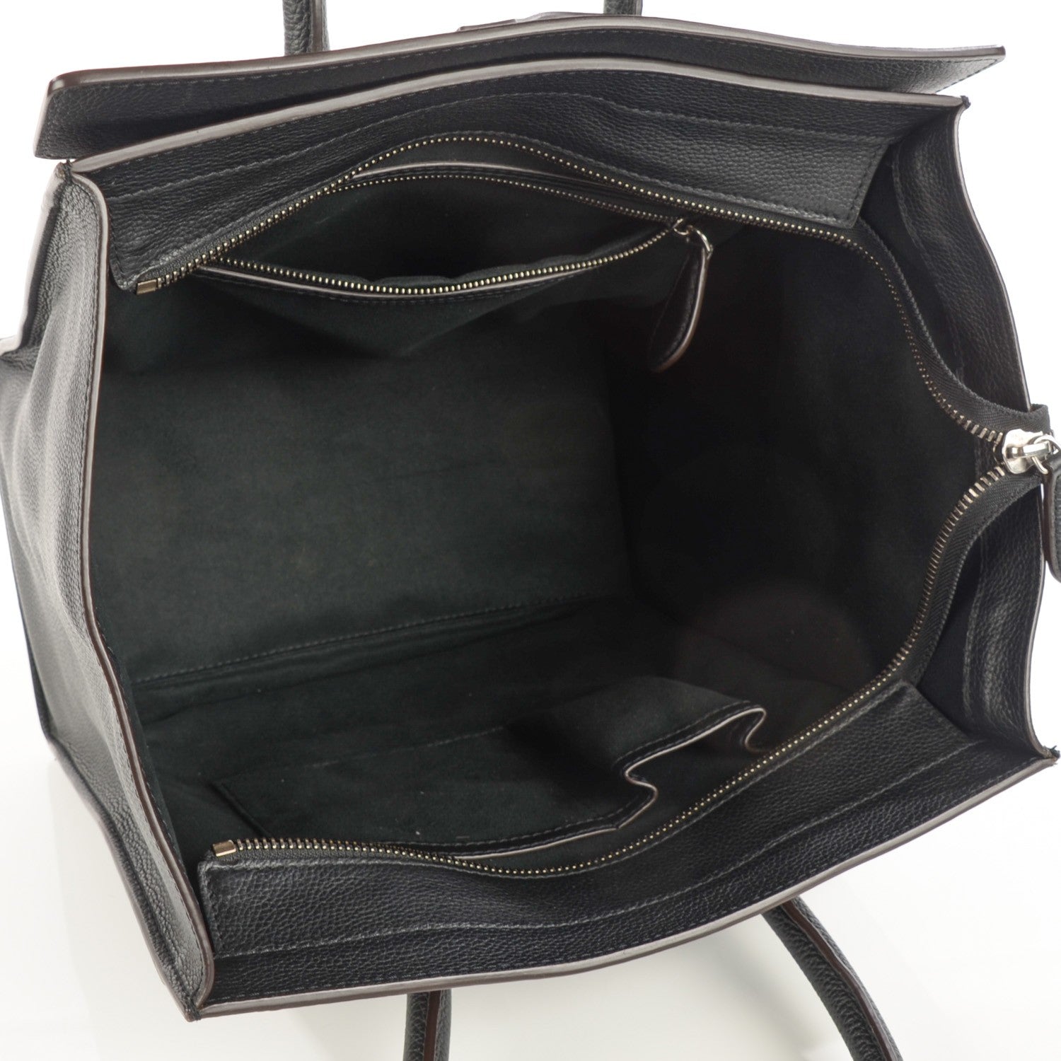 Celine Drummed Calfskin Mini Luggage Black 5 of 8