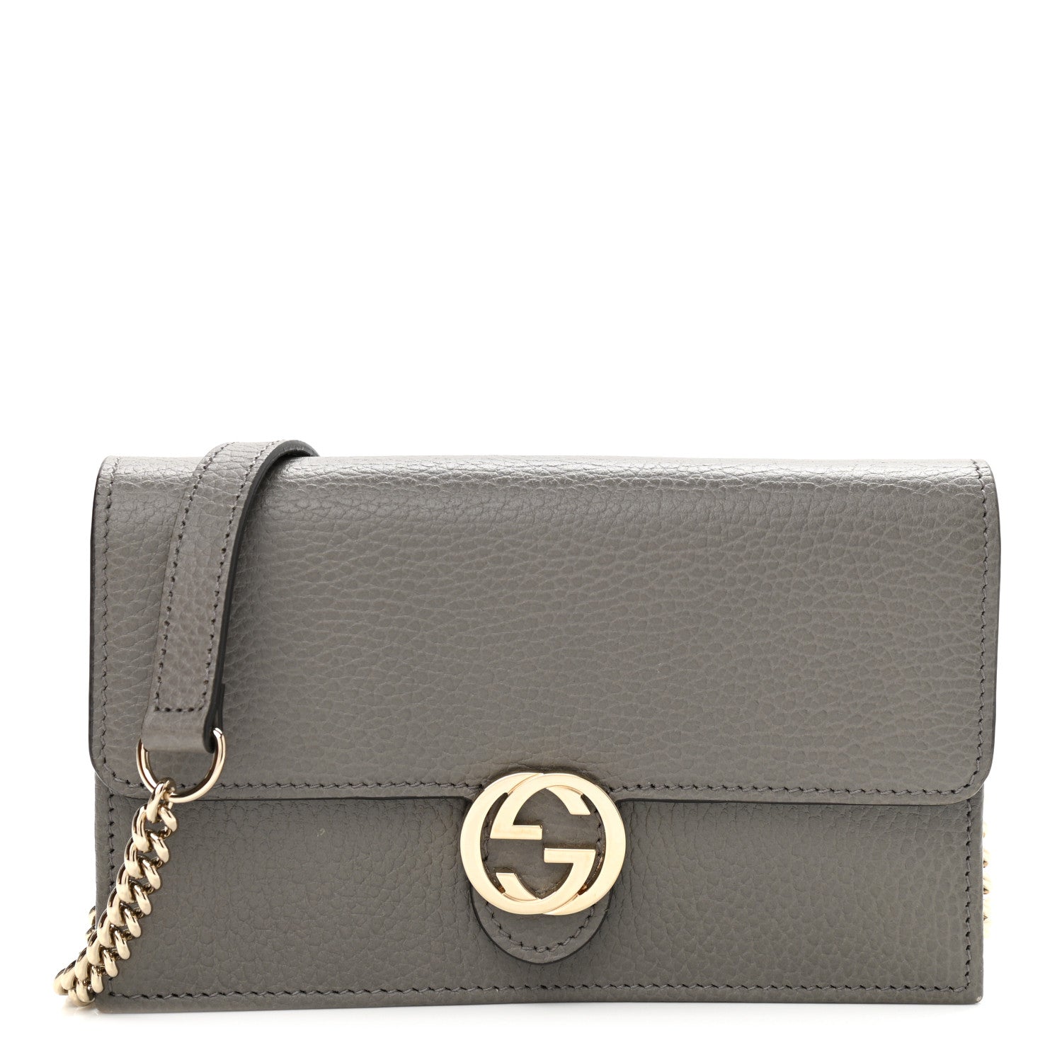 Gucci Dollar Calfskin Interlocking G Chain Wallet Loess 1 of 10