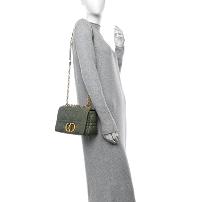 Christian Dior Calfskin Macrocannage Medium Caro Bag Cedar Green 2 of 10