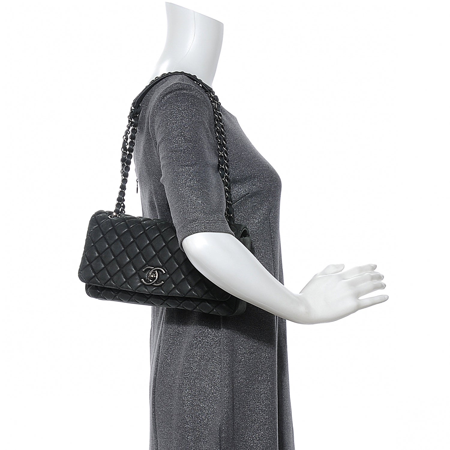 Chanel Iridescent Calfskin Small New Bubble Flap Anthracite 2 of 8