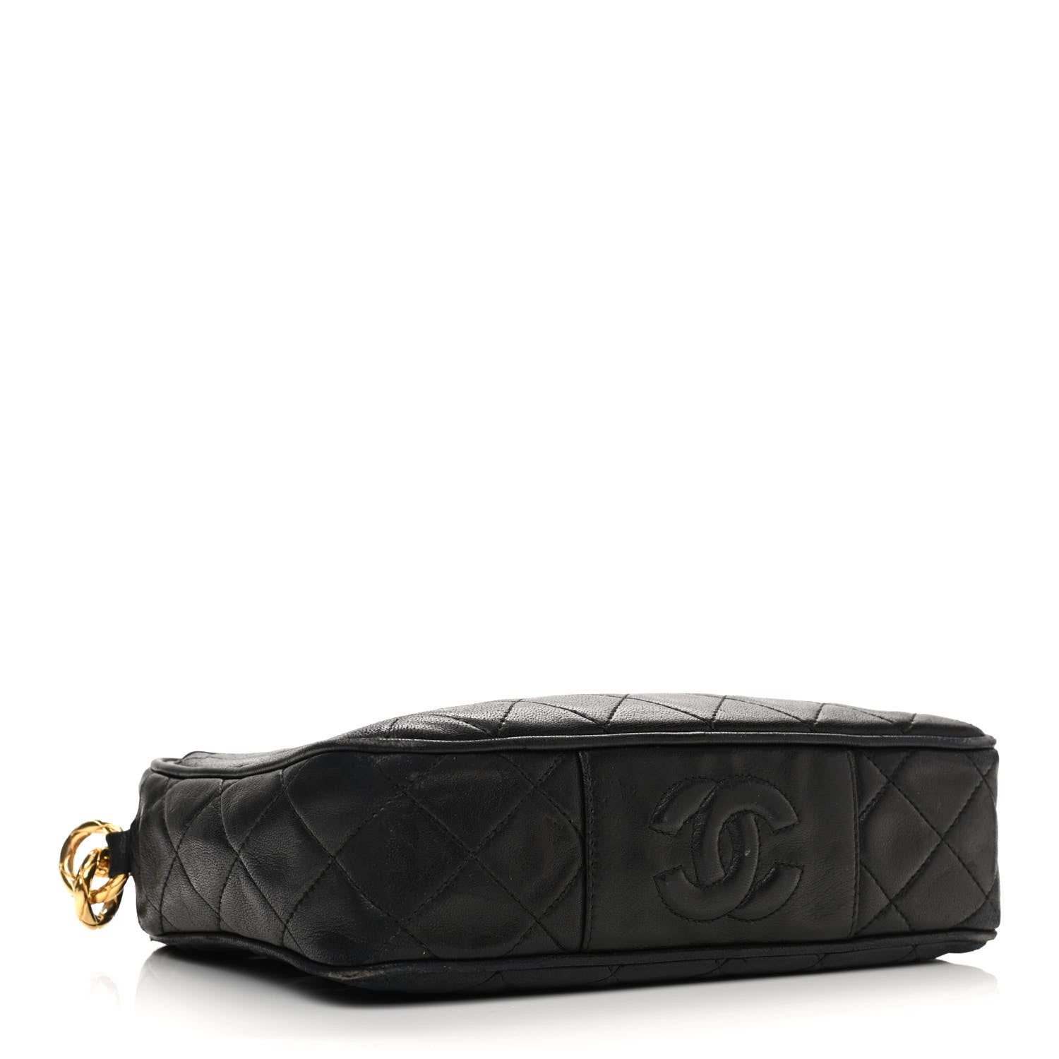 Chanel Lambskin Quilted CC Tassel Camera Case Black 4 of 15