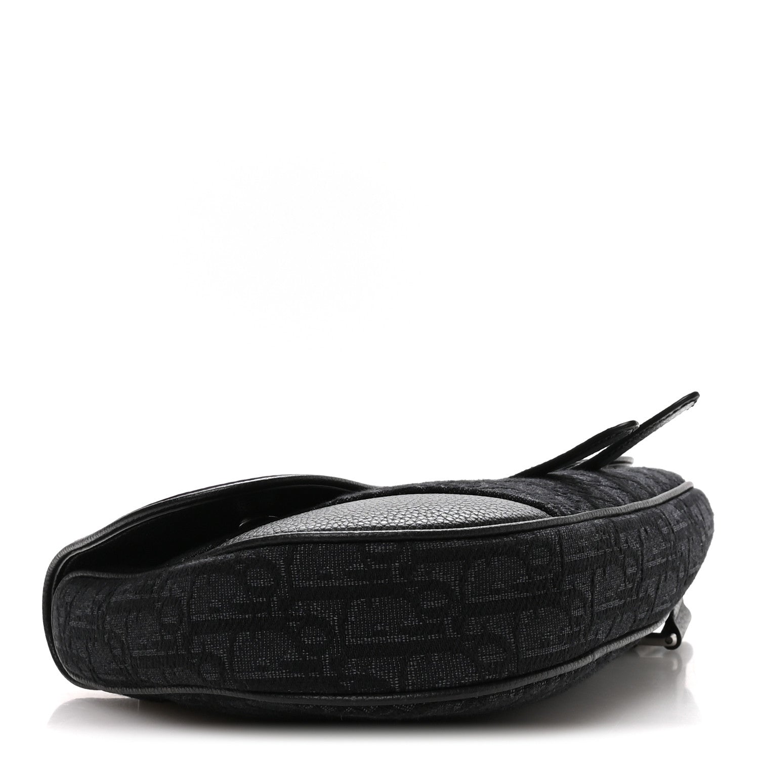 Christian Dior Grained Calfskin Oblique Mens Saddle Bag Black Blue 4 of 10
