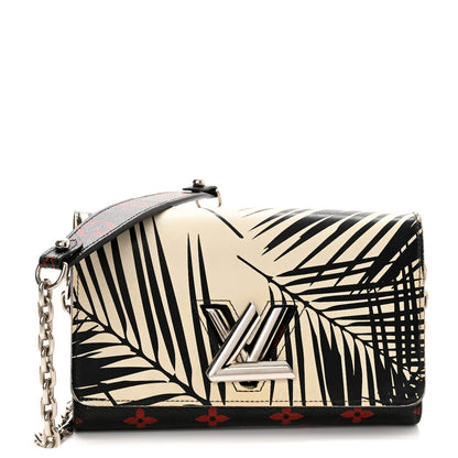 Louis Vuitton Monogram Palm Twist Chain Wallet Black White 1 of 9