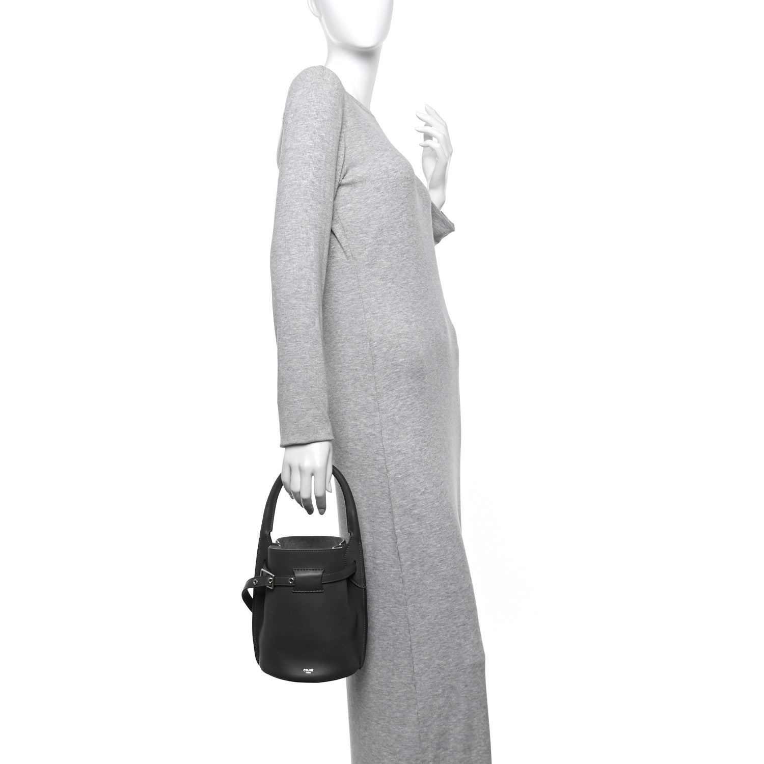 Celine Smooth Calfskin Nano Big Bag Bucket Grey 2 of 9