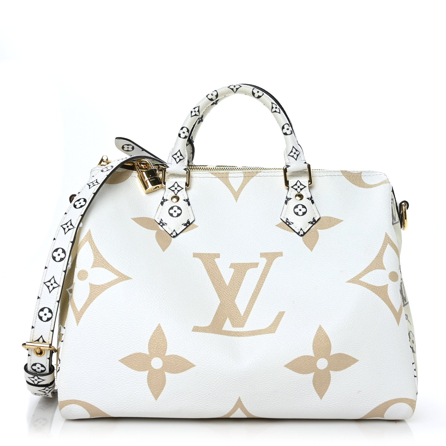 Louis Vuitton Monogram Giant Speedy Bandouliere 30 Kaki Beige 1 of 10