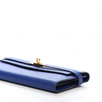 Hermes Epsom Kelly Longue Wallet Bleu Electrique 7 of 9