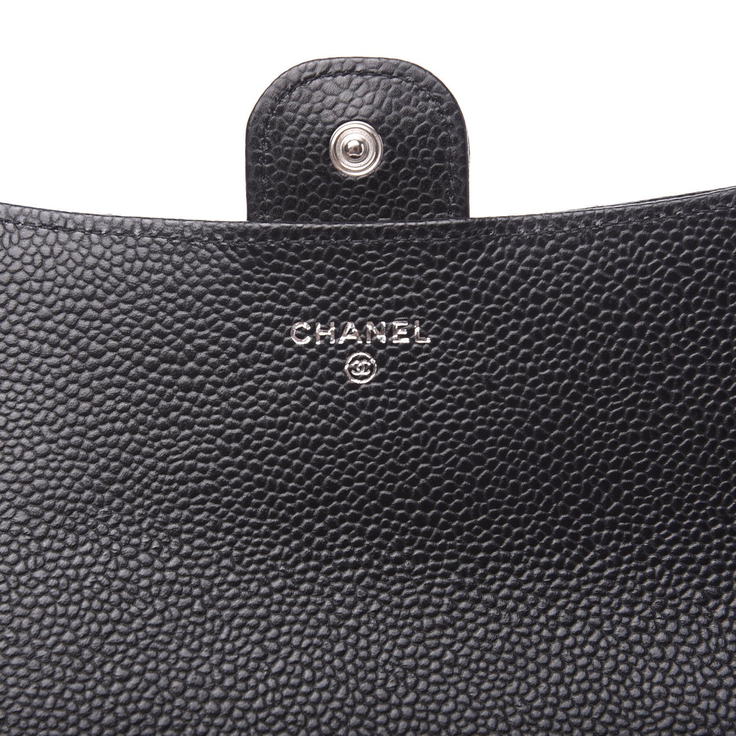 Caviar Quilted Large Gusset Flap Wallet Black