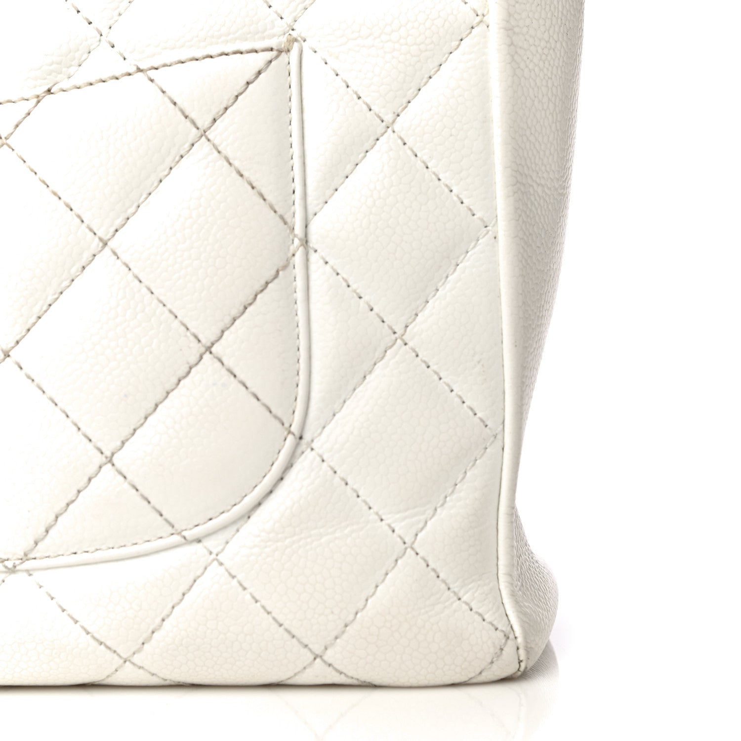 Chanel Caviar Quilted Petit Shopping Tote PST White 31 of 38