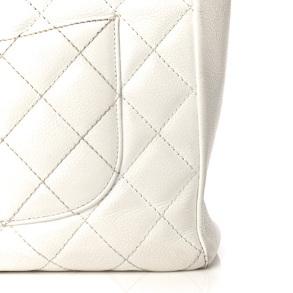 Chanel Caviar Quilted Petit Shopping Tote PST White 31 of 38
