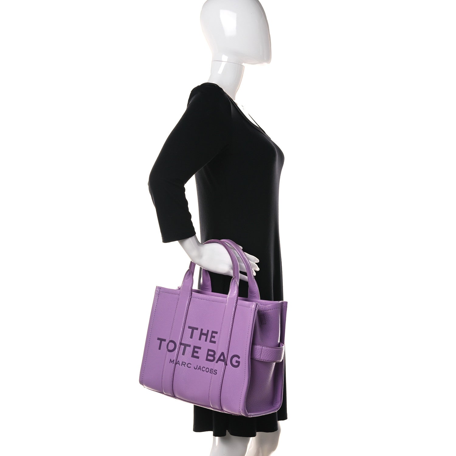 Marc Jacobs Grained Calfskin Medium The Tote Bag Regal Orchid 2 of 9