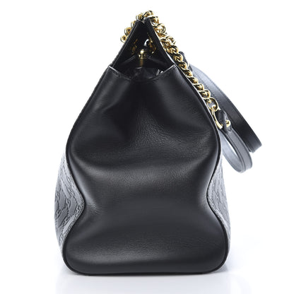 Gucci Guccissima Signature Large Shoulder Tote Bag Black 15 of 17