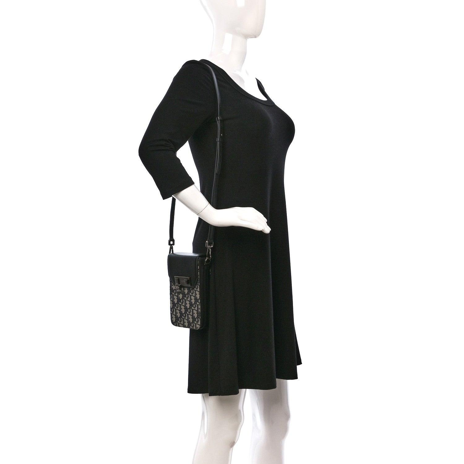 Christian Dior Oblique Calfskin Vertical Pouch Black 2 of 9