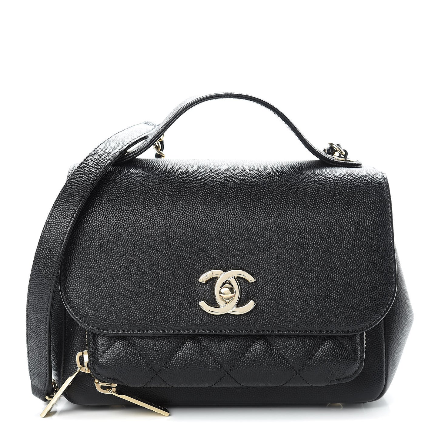 Caviar Quilted Mini Business Affinity Flap Black