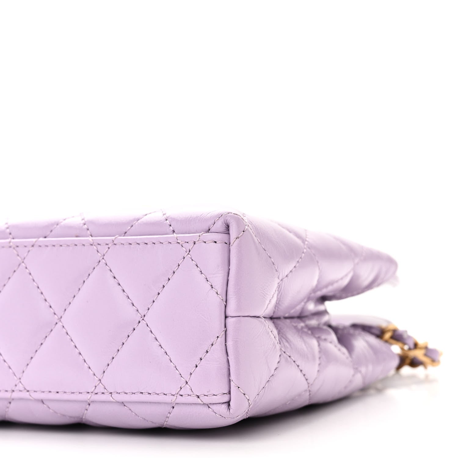 Chanel Shiny Aged Calfskin Quilted Nano Kelly Shopper Lilac 10 of 11