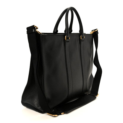 Gucci Grained Calfskin Web Top Handle Tote Black 3 of 11