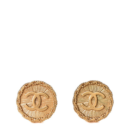 Chanel CC Button Clip On Earrings Gold 1 of 4