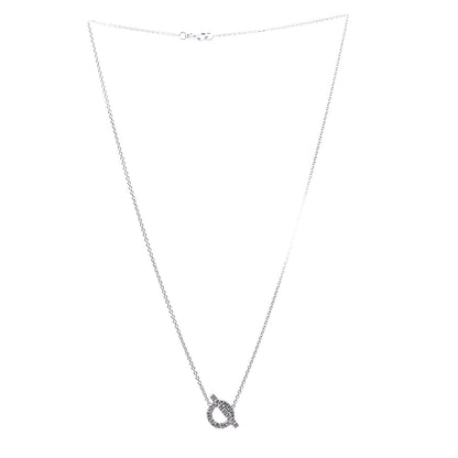 Hermes 18K White Gold Diamond Finesse Pendant Necklace 3 of 7