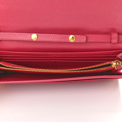Prada Saffiano Metal Oro Chain Wallet Peonia 5 of 10