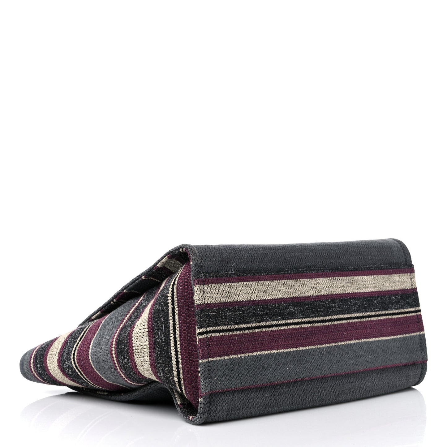 Striped Canvas Medium Deauville Tote Grey