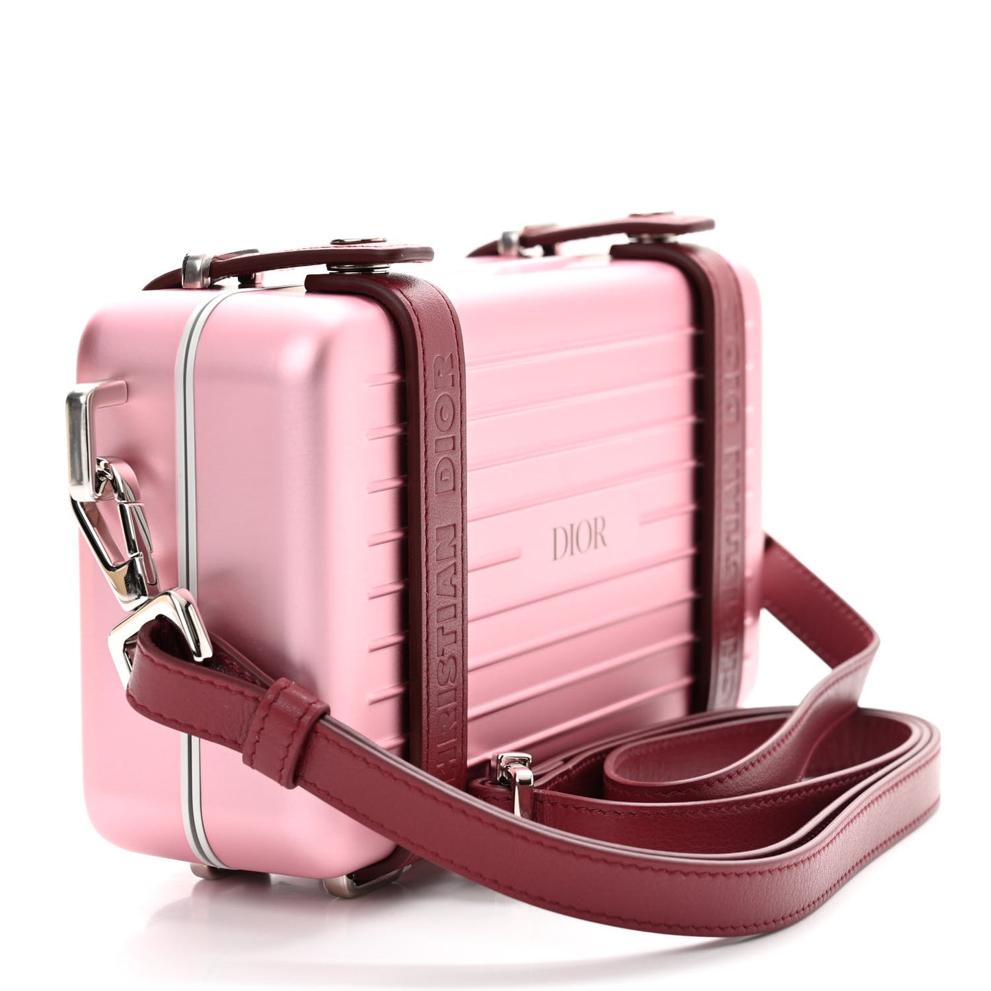 X RIMOWA Aluminum Personal Clutch On Strap Rose