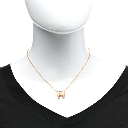 Hermes Lacquered Rose Gold Pop H Pendant Necklace Rose Dragee 2 of 6