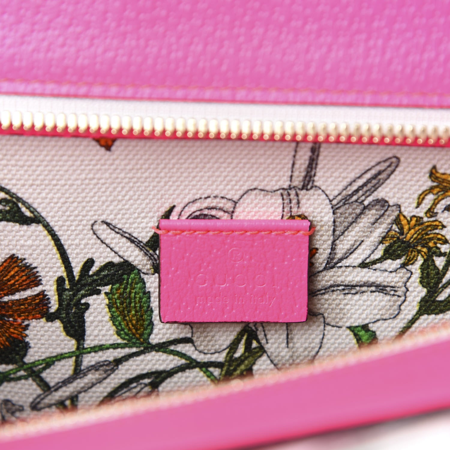 Gucci Canvas Medium Flora Tote Fuchsia 9 of 11