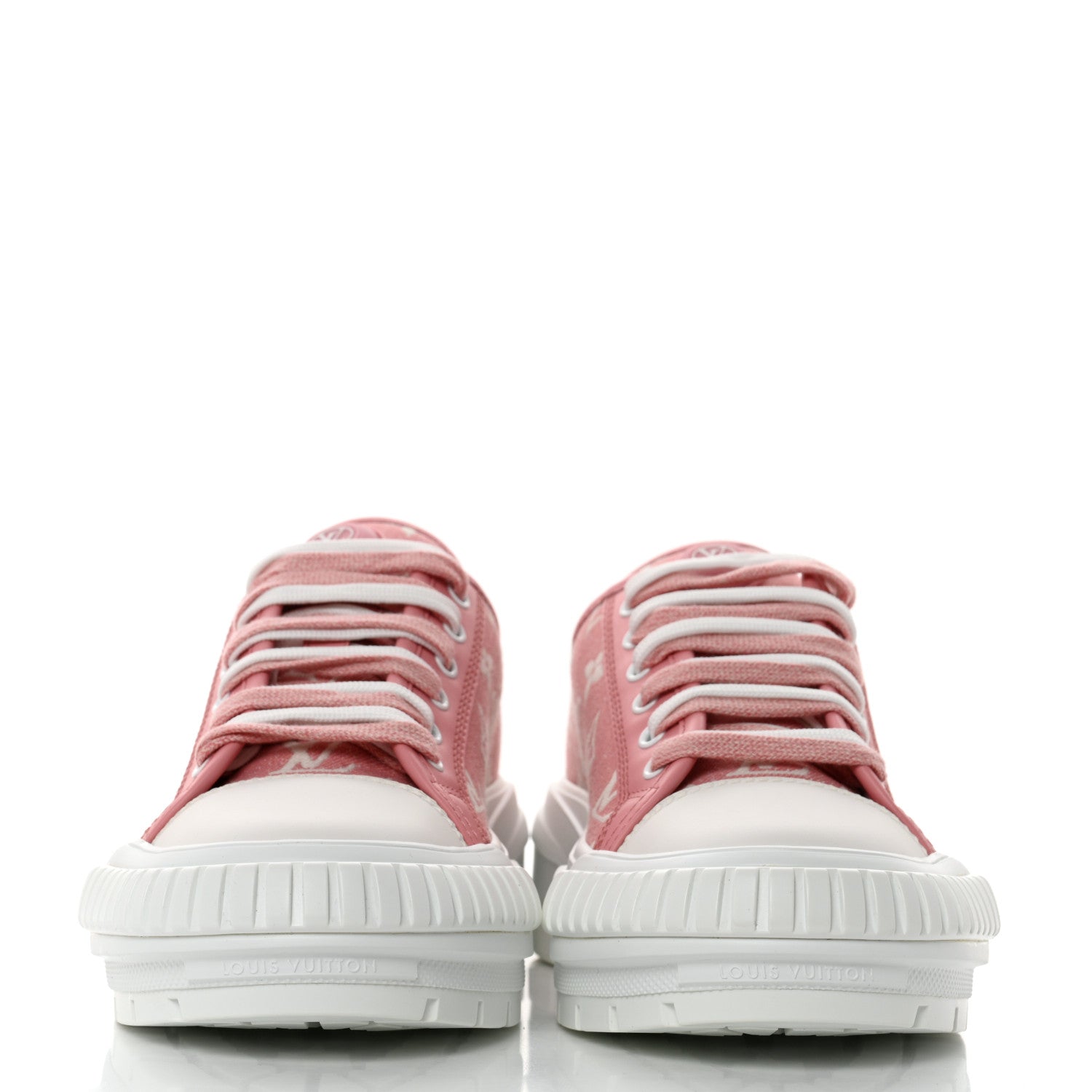 Louis Vuitton Denim Monogram Squad Sneakers 37.5 Pink 2 of 9