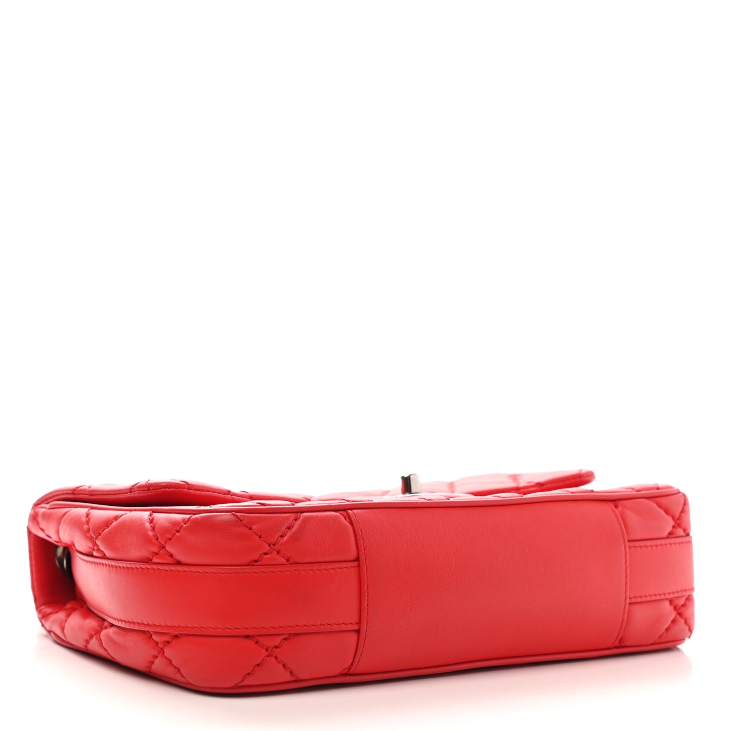 Lambskin Quilted Medium Easy Carry Flap Red