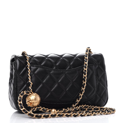 Chanel Lambskin Quilted Mini Rectangular Pearl Crush Flap Black 3 of 11