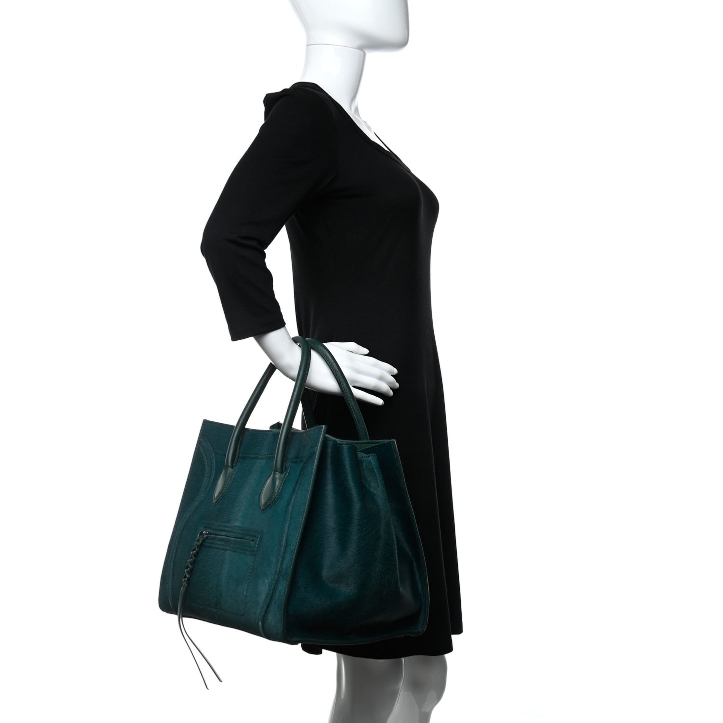 Pony Hair Medium Phantom Luggage Jade