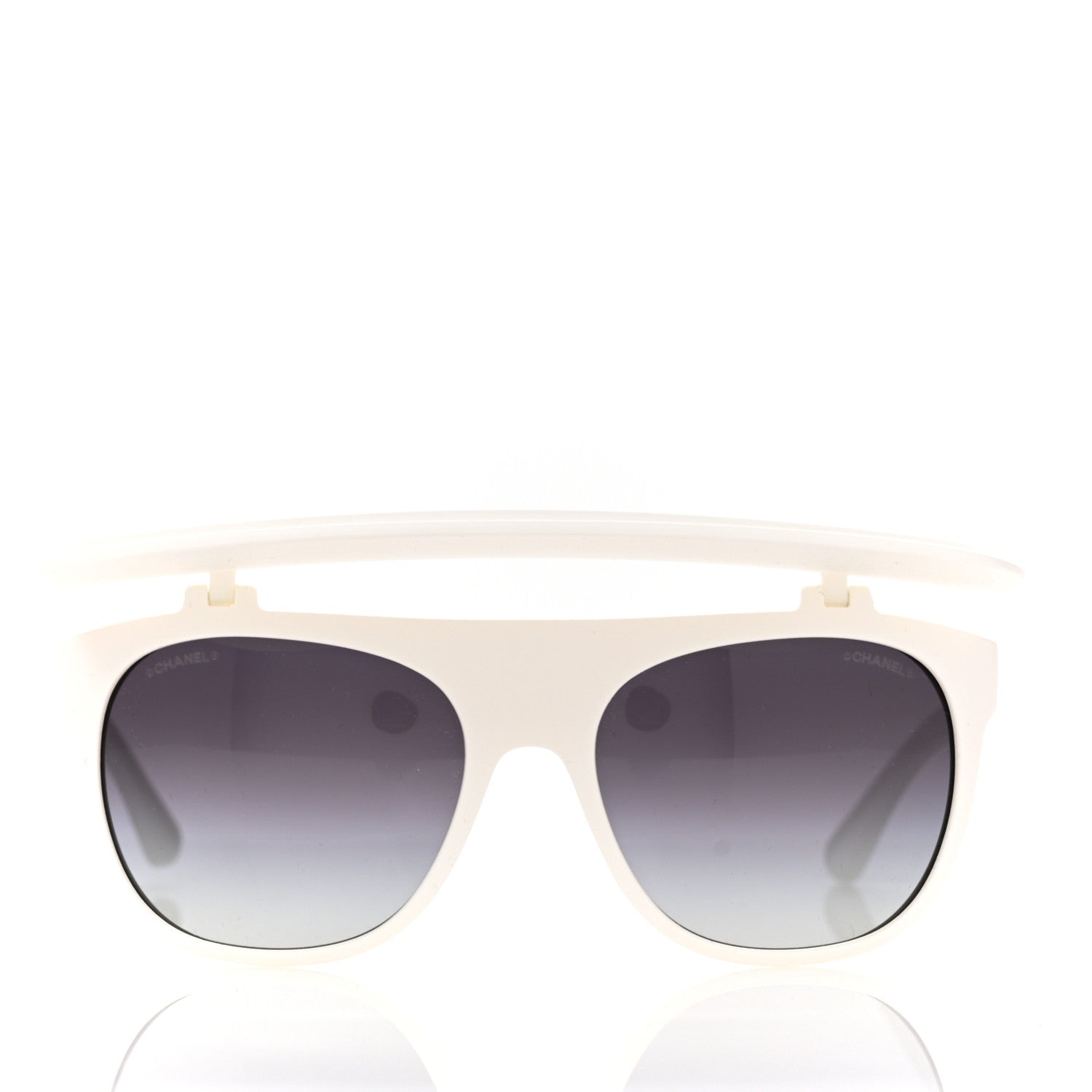 Chanel Acetate Visor Sunglasses 71046 Matte White 2 of 9