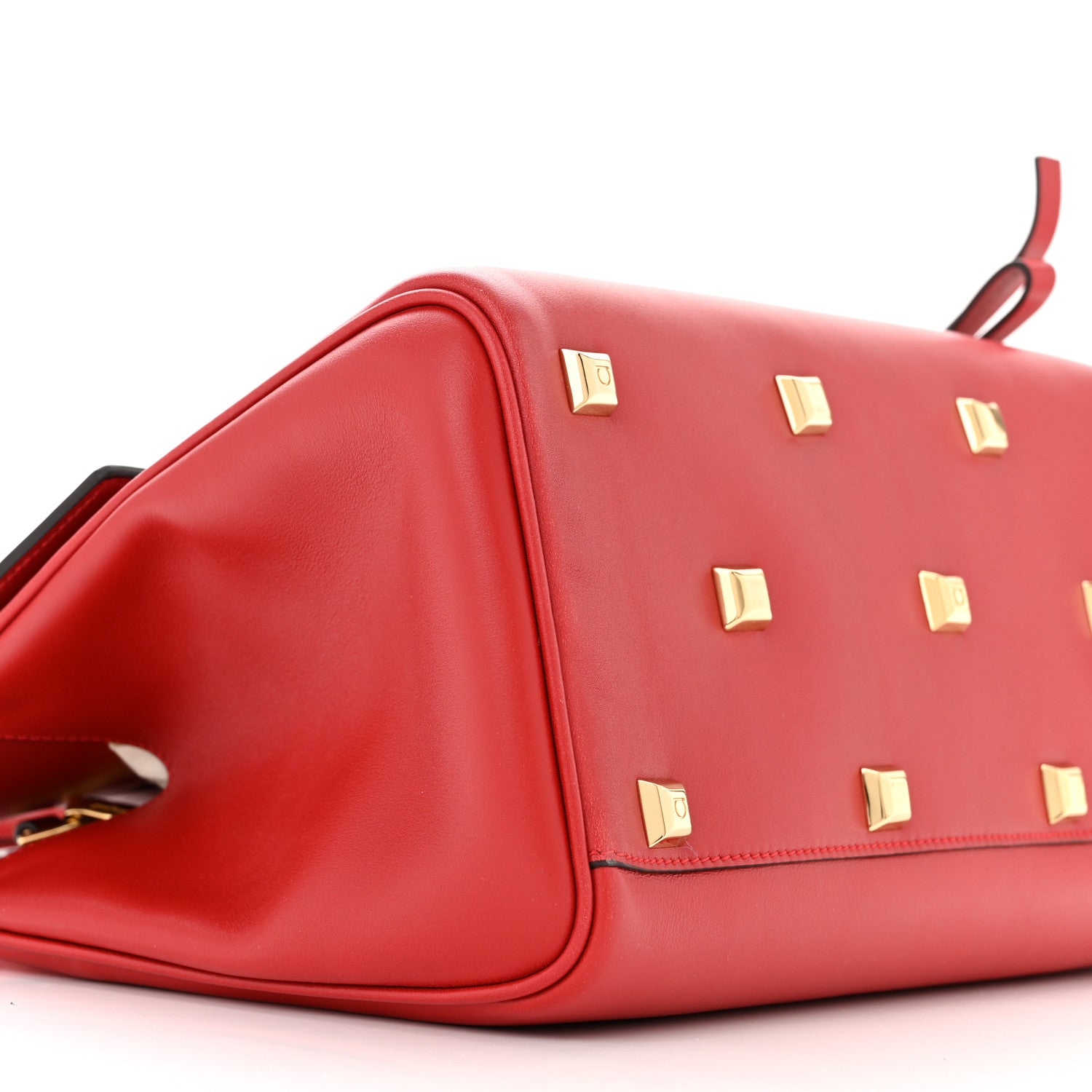 Salvatore Ferragamo Calfskin The Studio Bag Red 9 of 10