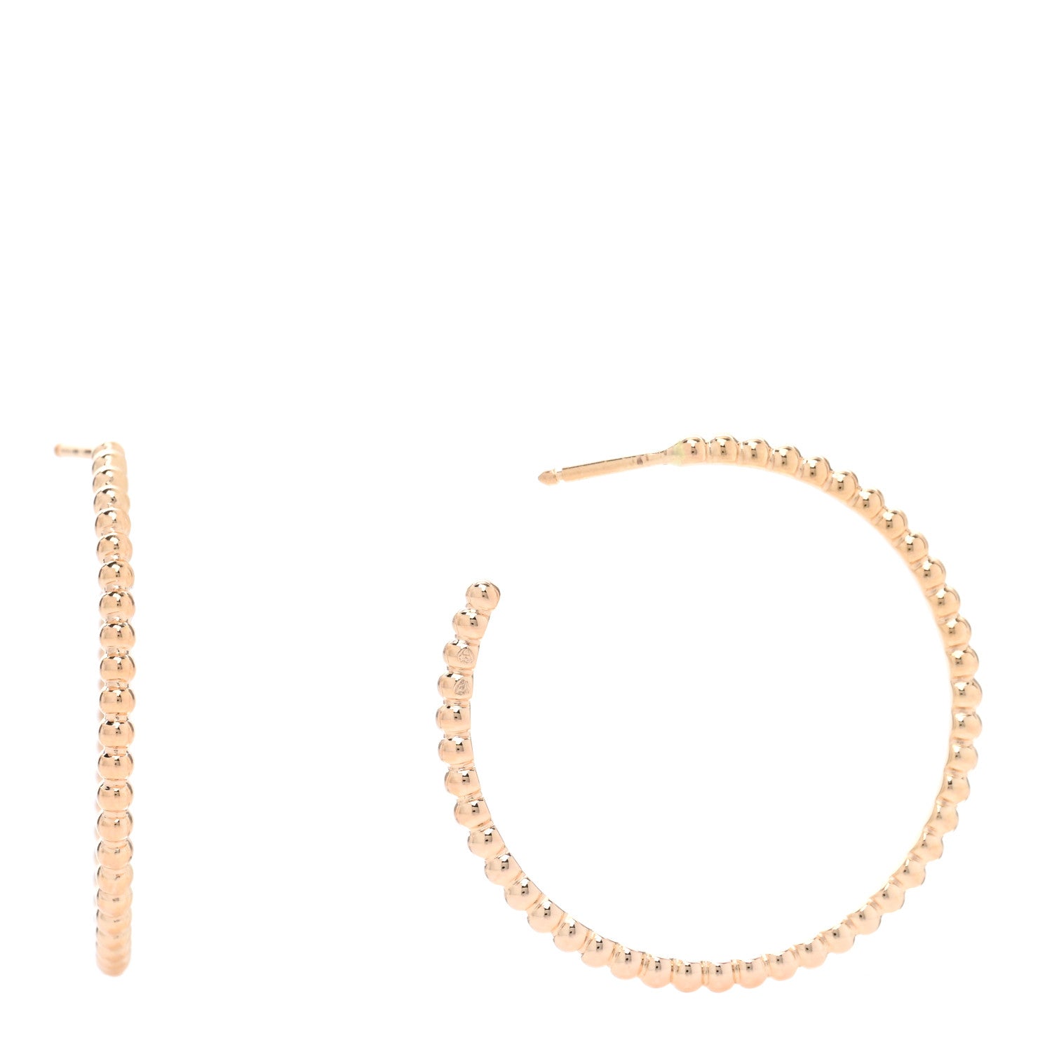 Van Cleef & Arpels 18K Rose Gold Small Perlee Hoop Earrings 1 of 5