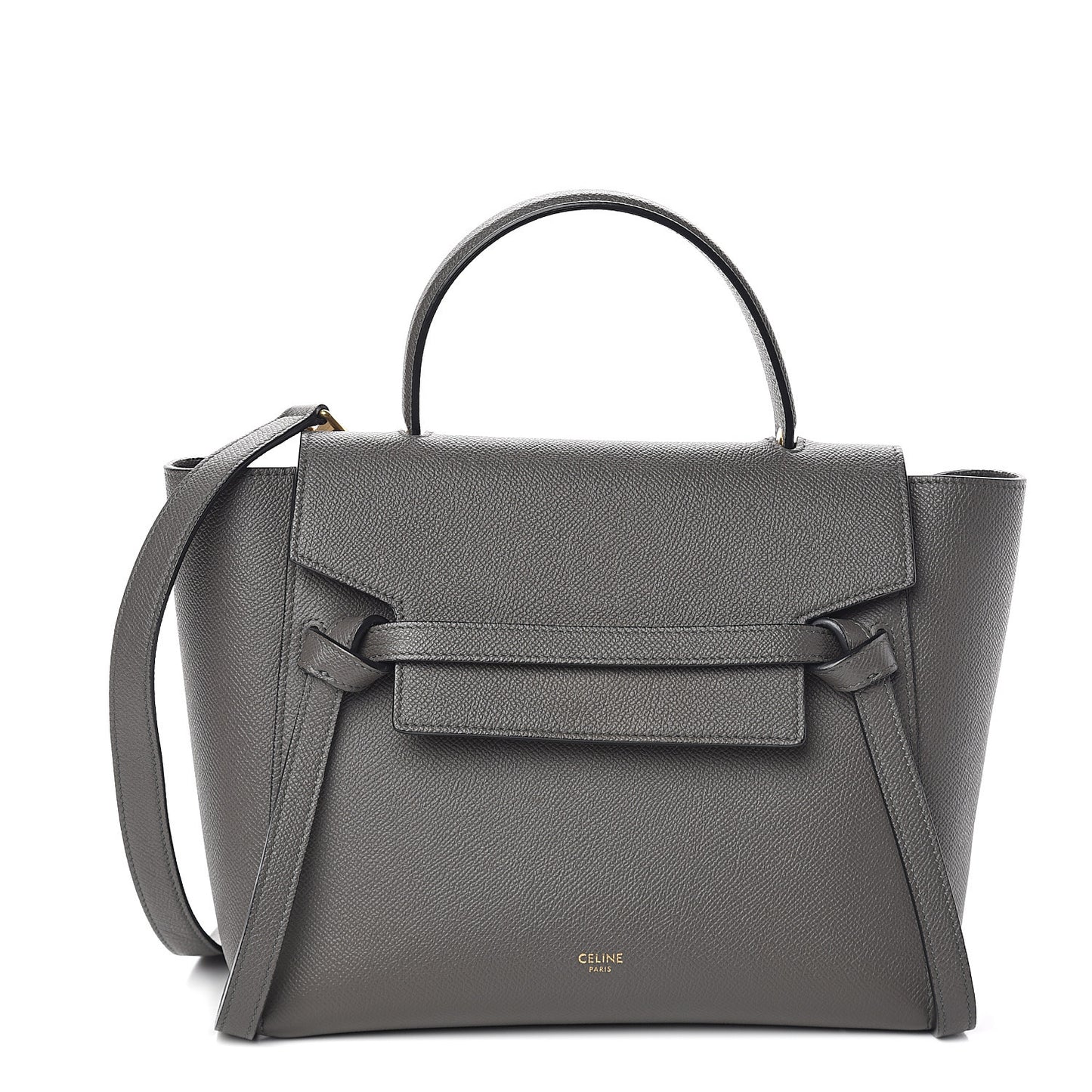 Baby Grained Calfskin Micro Belt Bag Grey