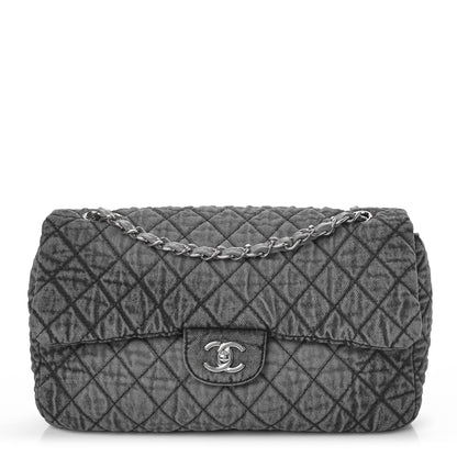 Chanel Denim Quilted Denimpression Flap Grey Black 1 of 9