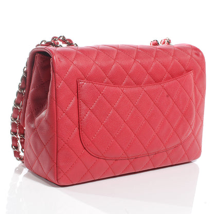 Chanel Washed Caviar Jumbo Single Flap Fuchsia 3 of 7